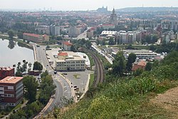 Praha, Dejvice, Baba, pohled na hydrologický ústav